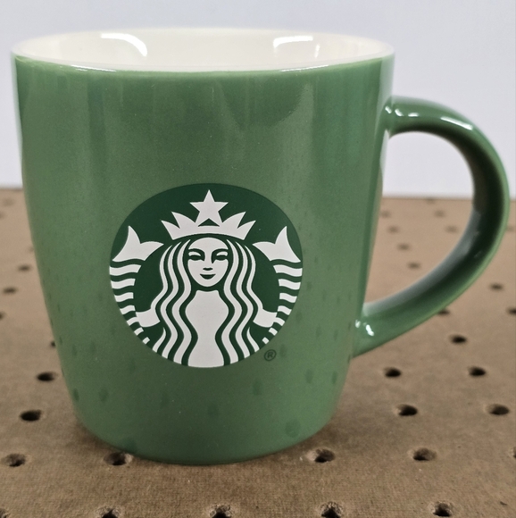 STARBUCKS 2021 Green White Mermaid Logo 12 oz. Coffee Mug - Picture 1 of 4